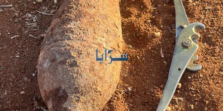 العثور على قذيفة من المخلفات القديمه على طريق الشونه الشمالية - أم قيس - تليجراف الخليج